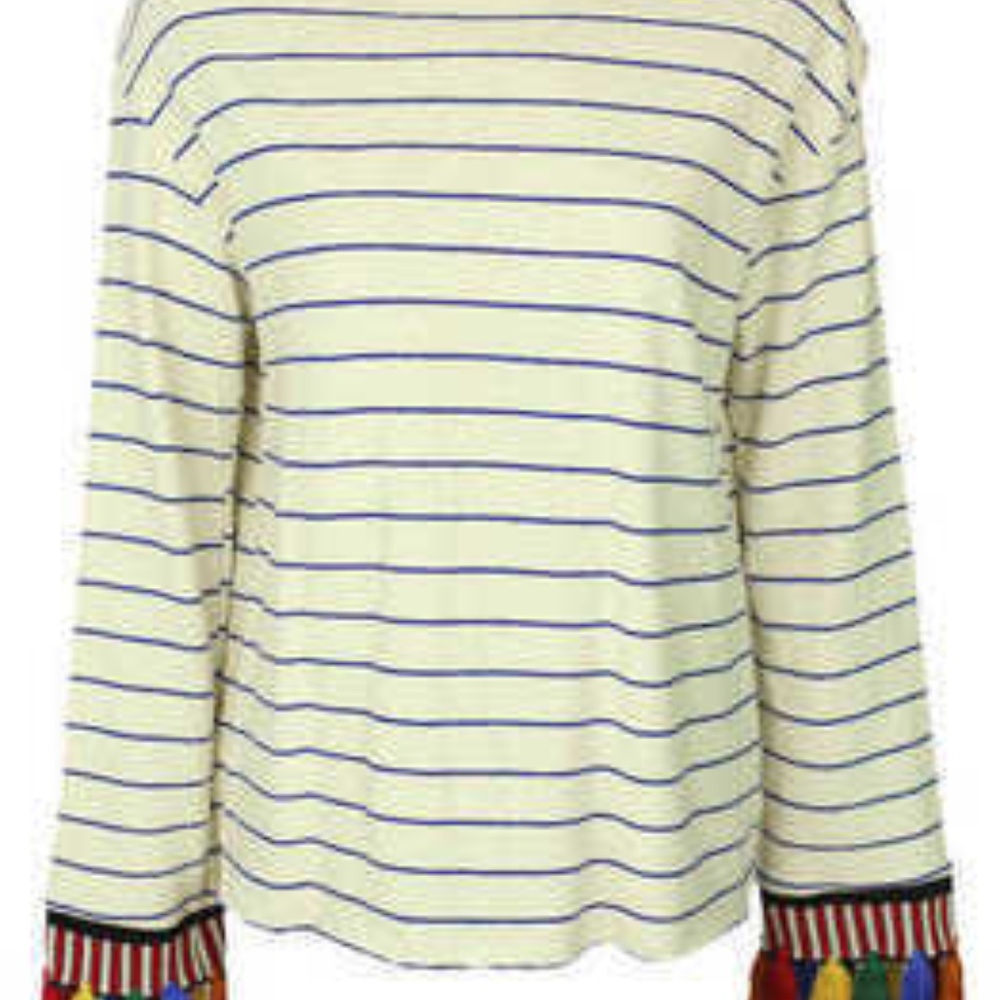 ZARA STRIPED SWEATER WITH COLOURFUL DETAILS